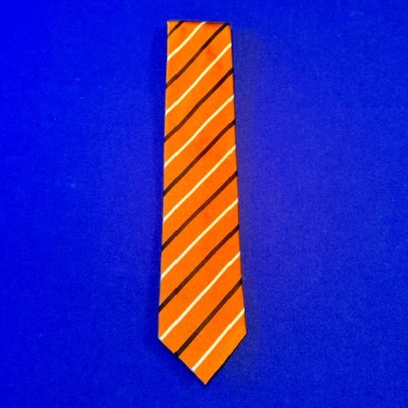Ermenegildo Zegna Orange White And Black Mens Tie 56" Length 3" Wide - Picture 1 of 3